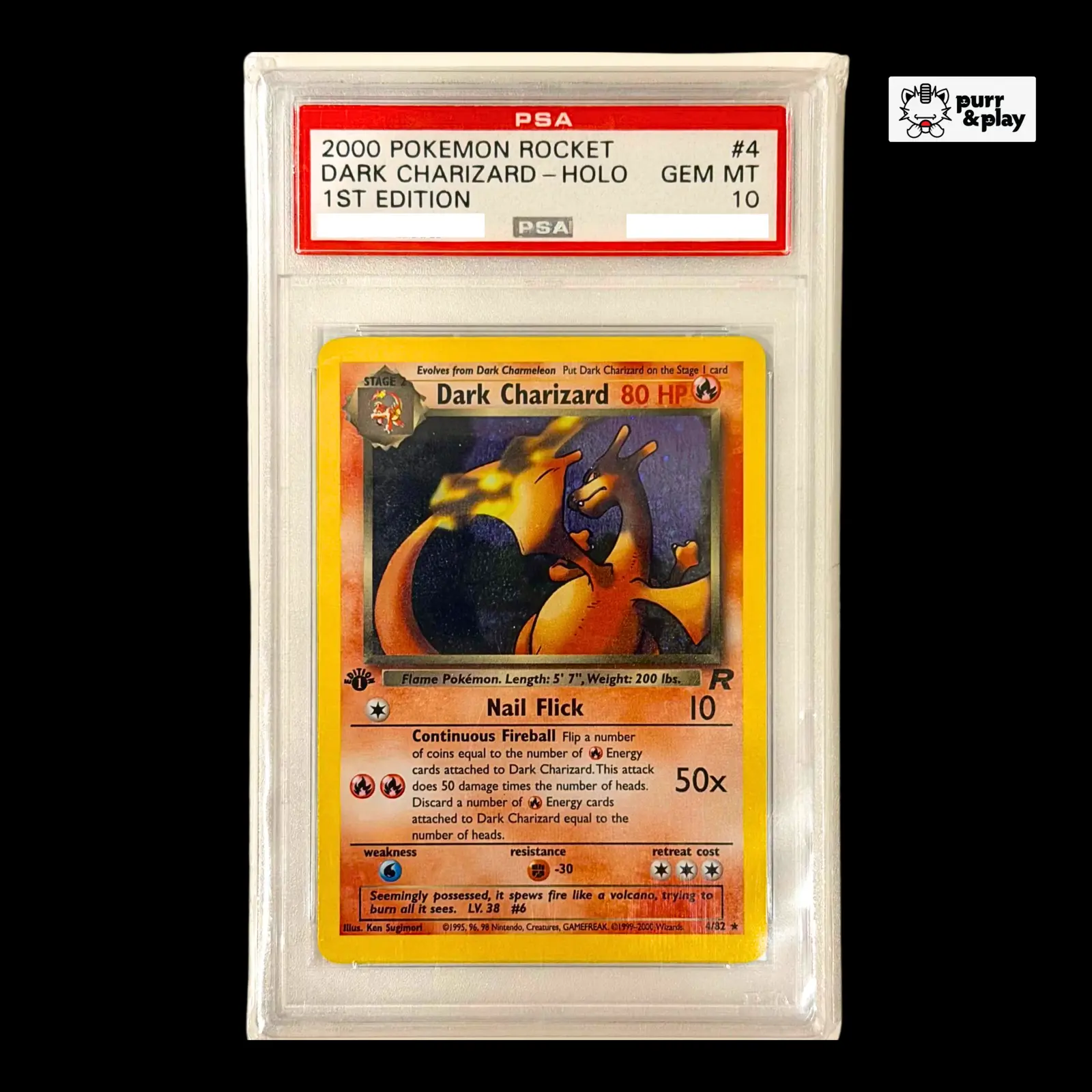 PSA 10 2000 Pokemon Team Rocket 1st Edition Holo Dark Charizard #4