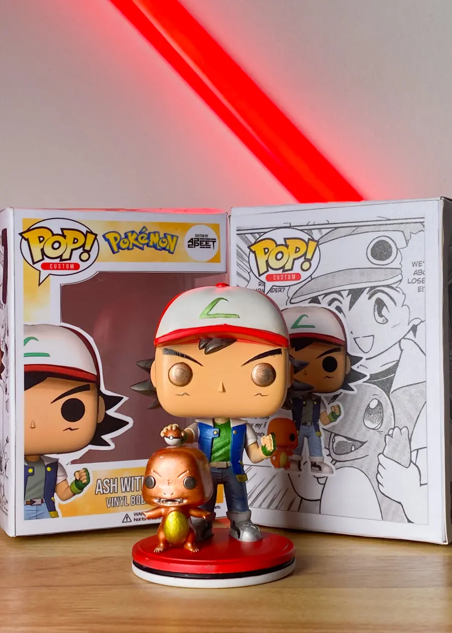 CUSTOM Funko Pop Pokemon Ash with Charmander Funko Pop by apeetasyraf Collektr