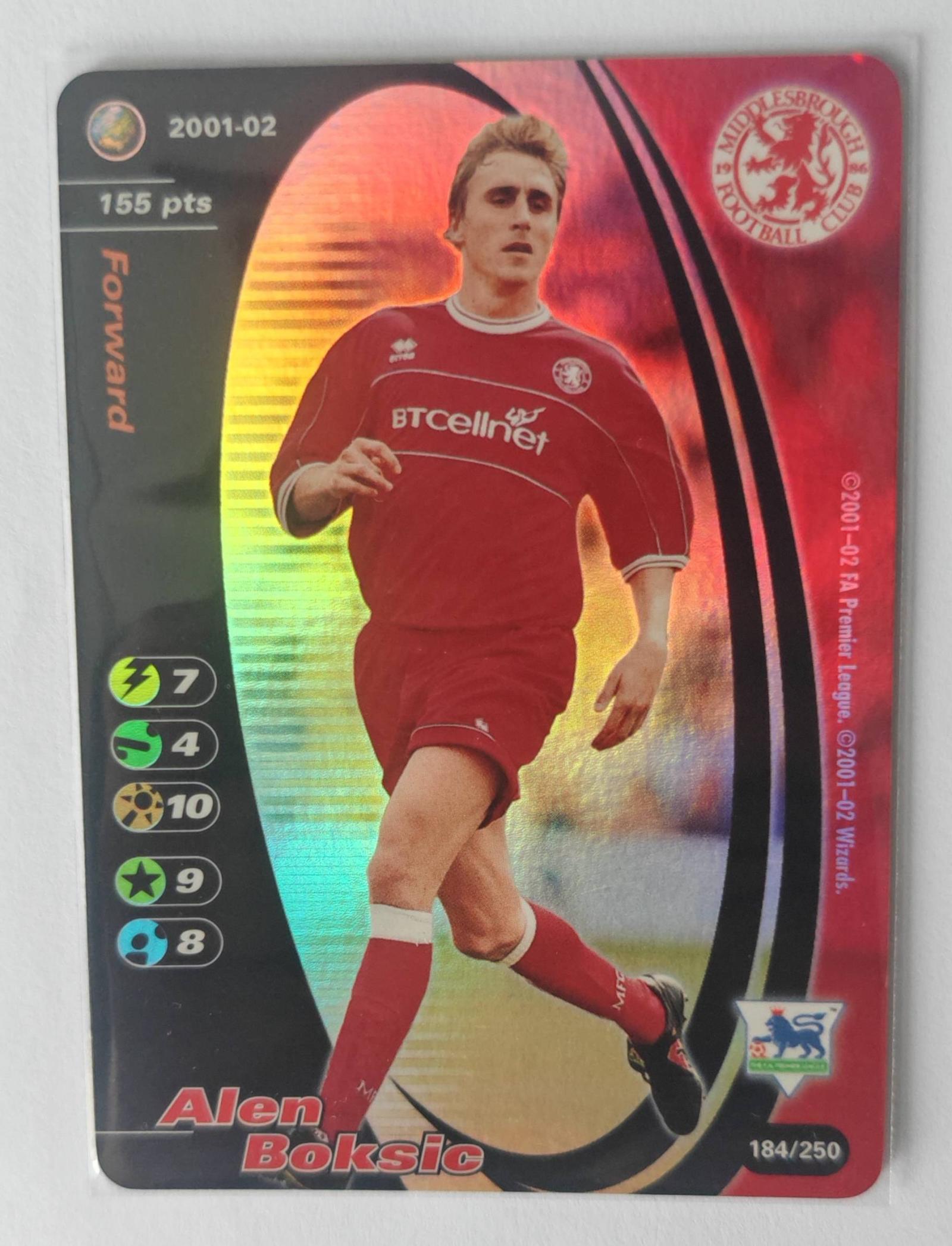 Alen Boksic Middlesbrough Football Club Trading Card 184/250 2001-02 FOIL (Holographic (Holo))