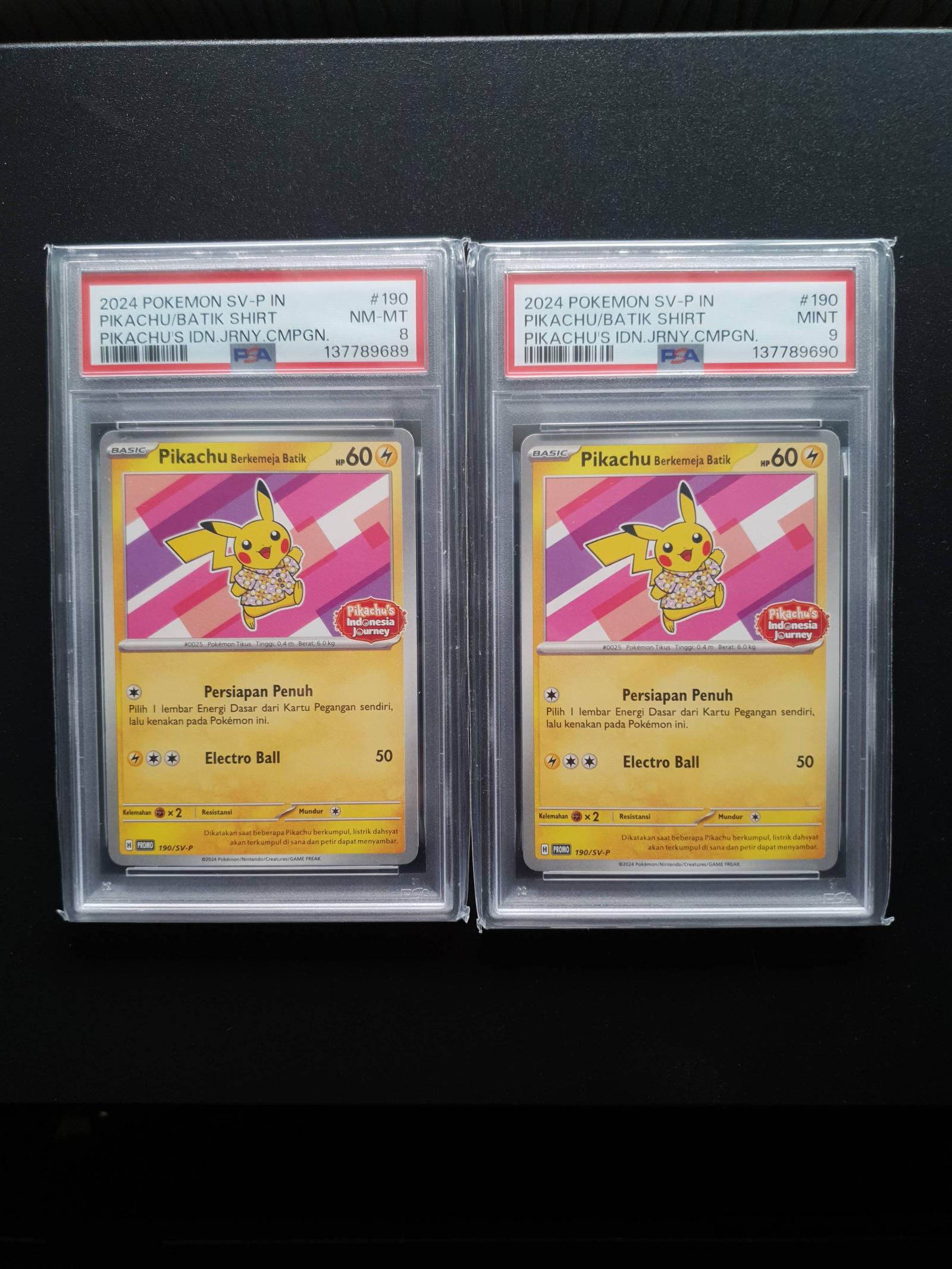 PSA 8 & 9 (Sequential) Pikachu Batik - Pokemon TCG by DarthRevan