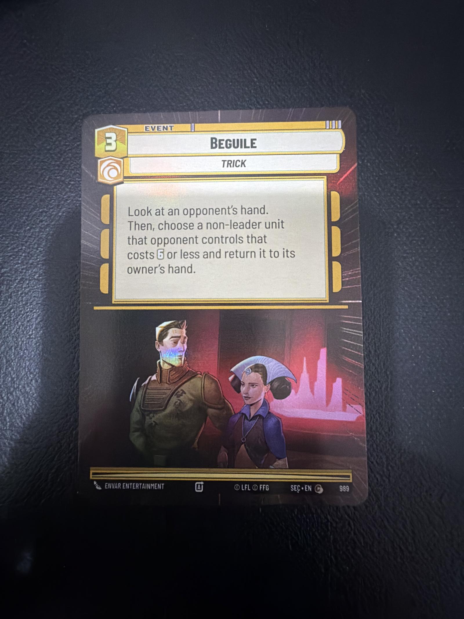 Star Wars Unlimited Beguile Event Card Trick