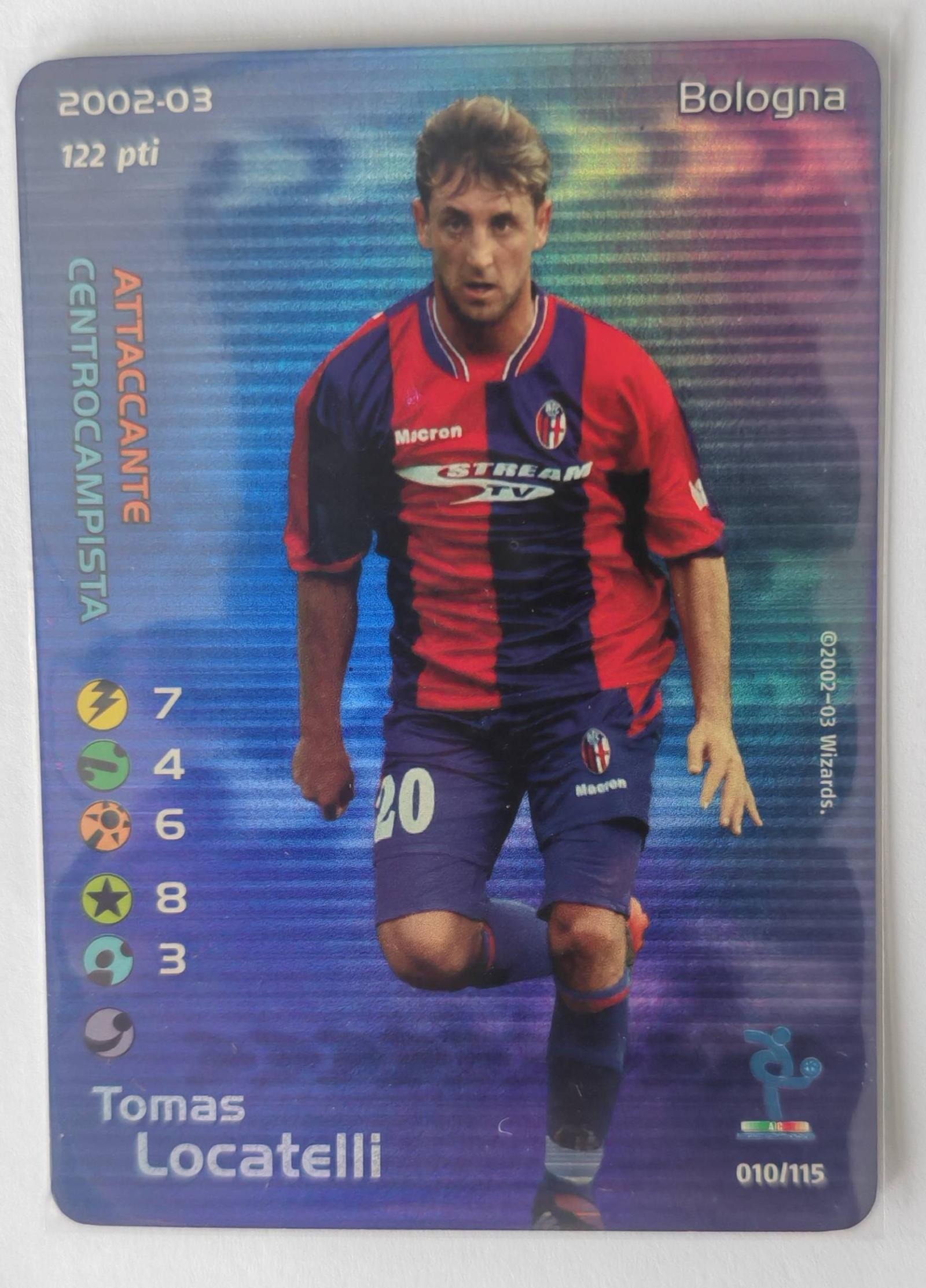 Tomas Locatelli 2002-03 Football Champions Bologna Card 10/115 FOIL