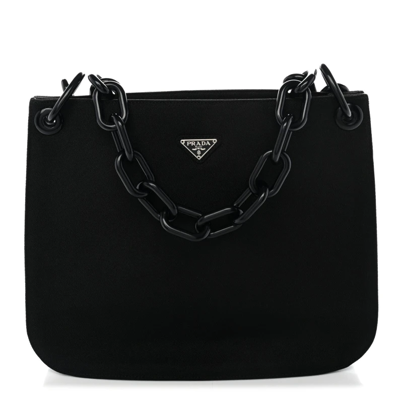Prada Tessuto Nylon Swing Shoulder Tote Black - Women's Bags by