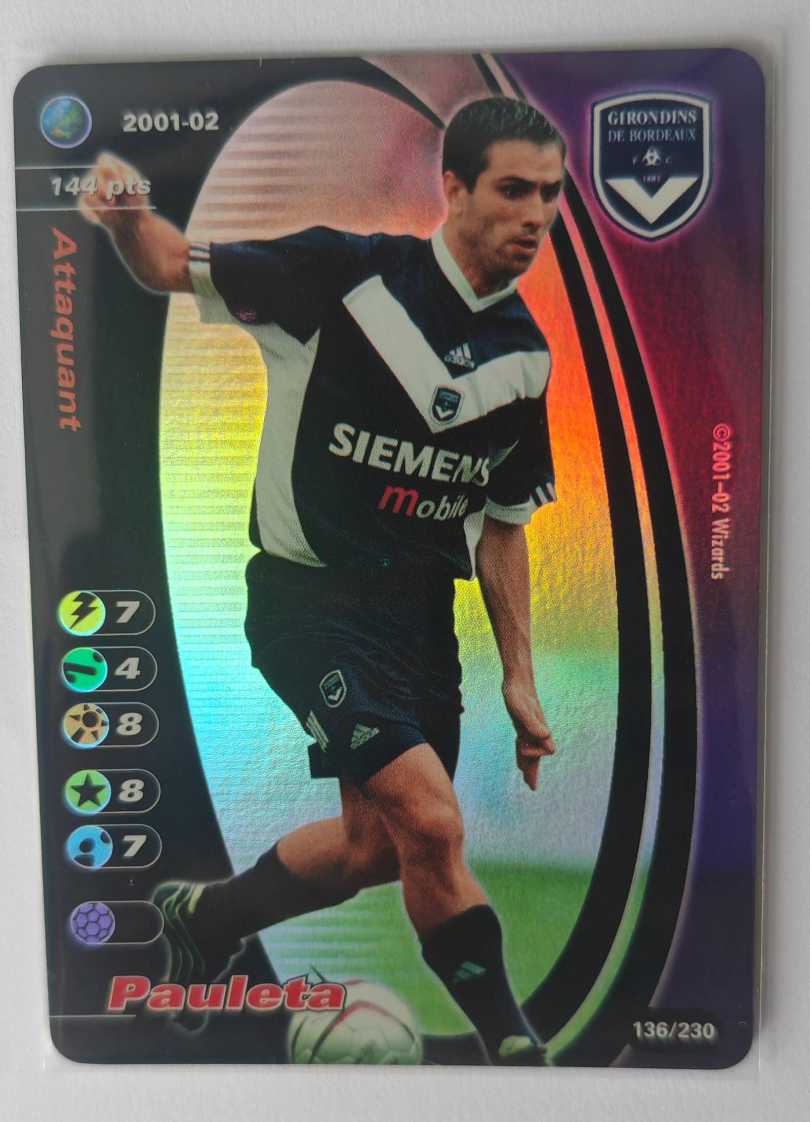 2001-02 Pauleta Bordeaux Soccer Trading Card 136/230 FOIL
